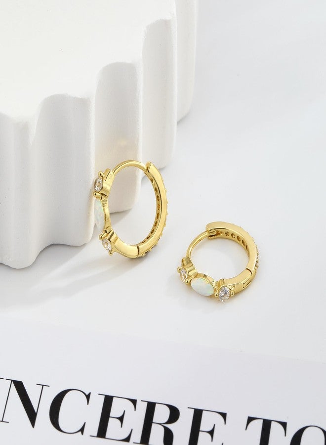 Hergory Gold Huggie Earrings for Women, Dainty 14k Gold Plated Small Cubic Zirconia Hoop Earrings for Women Non Tarnish Trendy Jewelry Gift - Image 5